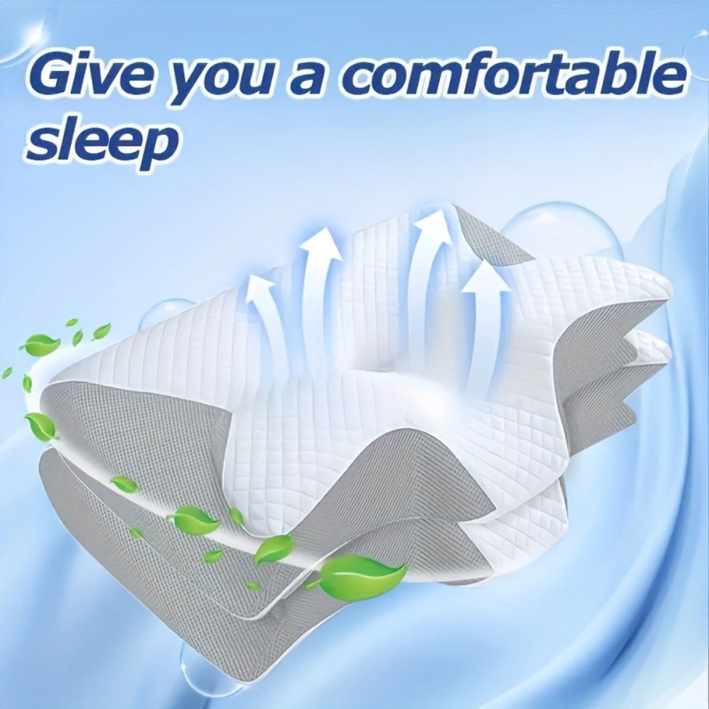 Almohada de Cuello de Esponja Viscoelástica para la Comodidad del Hogar, Adecuada para Quienes Duermen de Lado, de Espalda y de Busto - Diseño Contorneado, Soporte Suave y Robusto, Negra, Relajación de Hombros, Sólida, Regalos Perfectos para Navidad y Año