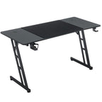 Mesa Gaming Mesa Gaming Escritorio Negro Tapa de Fibra de Carbono Mesa de Ordenador Gamer Mesa de PC Ergonómica con Agujero para Cables