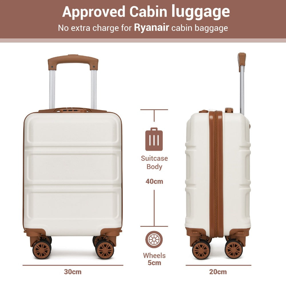 KONO Maleta Rígida de 15 Pulgadas ABS+PC con Ruedas Giratorias Extraíbles, Maleta de Mano Ligera