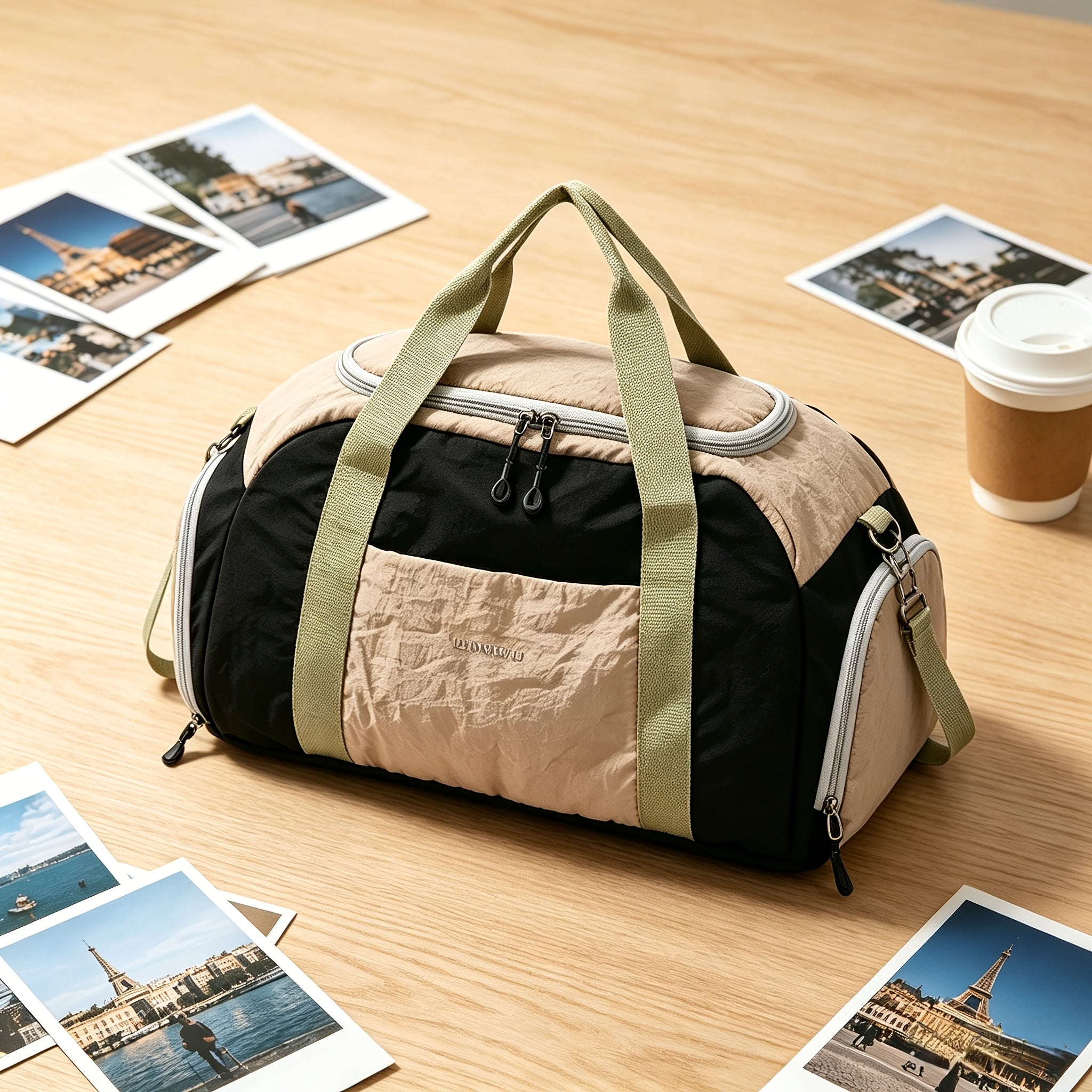Bolsa de viaje deportiva de gran capacidad, estilo minimalista, tela resistente al desgarro, diseño de separación para seco y húmedo, compartimento principal espacioso, compartimento independiente para zapatos, adecuada para deportes al aire libre, fitnes