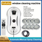 Puruikai 02 Almacén Local Robot de Limpieza de Ventanas Inteligente Rociador Automático de Agua Control Remoto Robot Eléctrico de Limpieza de Vidrios con Planificación de Alto Succión Anti Caída Seguro y Confiable Ahorro de Tiempo y Esfuerzo Limpieza de V