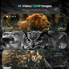 Binoculares de Visión Nocturna Infrarroja 4K con Gafas Protectoras, Zoom 8x, Capacidad de Grabación de Fotos y Videos, Batería Recargable de Larga Duración, Pantalla Grande de 8.13 cm, Incluye Correa de Transporte, Portátil para Excursiones, Versátil para