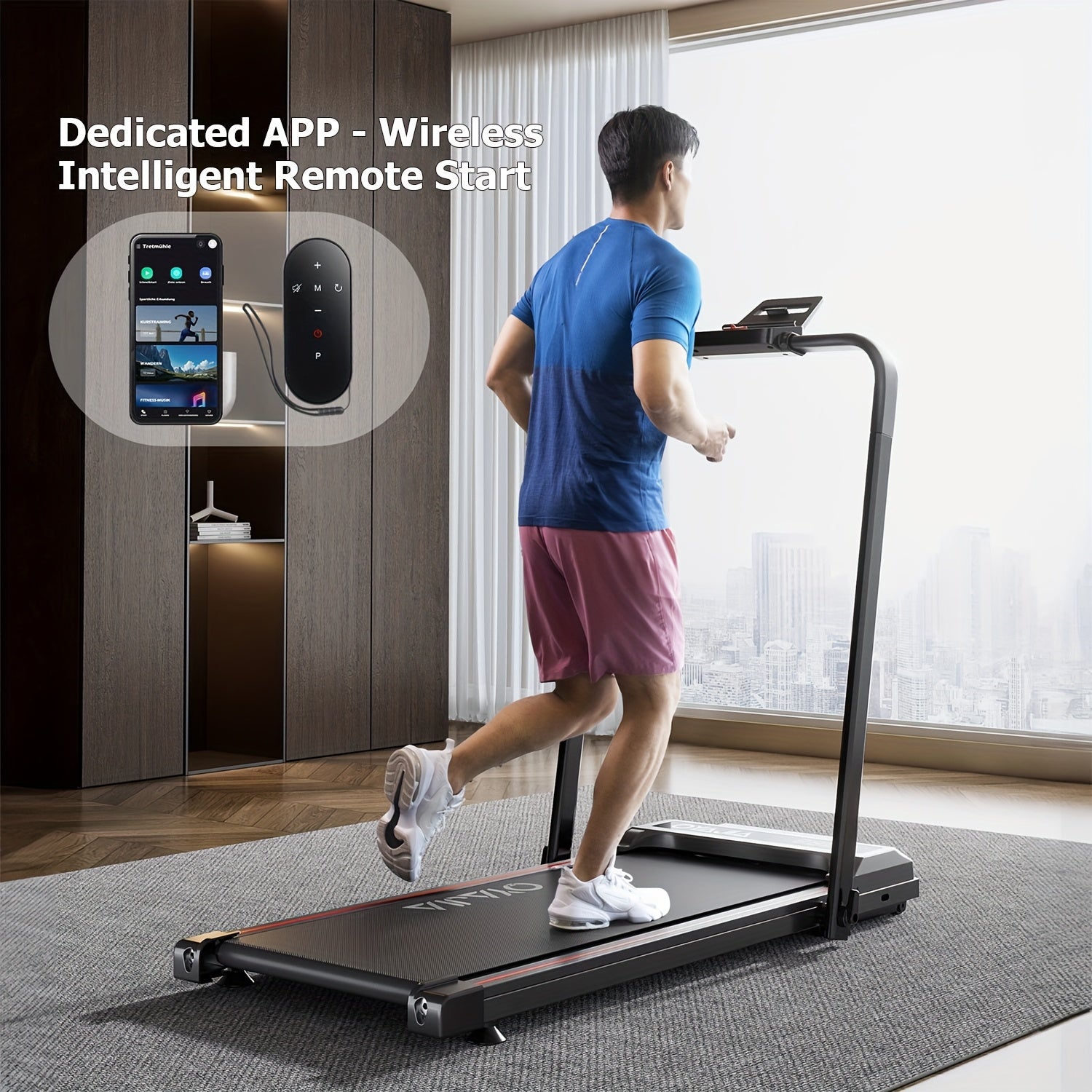 2 En 1 Alfombra de Caminata Plegable para Máquina de Caminata Eléctrica Doméstica con Control Remoto y Pantalla LCD, Alfombra de Caminata Compacta 1-6 KMH, Alfombra de Caminata Plegable para Entrenamiento en la Oficina en Casa, Sin Batería