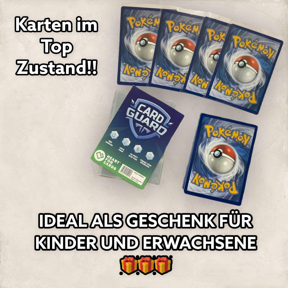 20 Cartas Originales de Pokémon Reverse Holo Brillante, Cartas Raras de Pokémon Alemanas Holográficas Reverse de Varios Conjuntos Actuales + Protección de Envío Heartforcards®