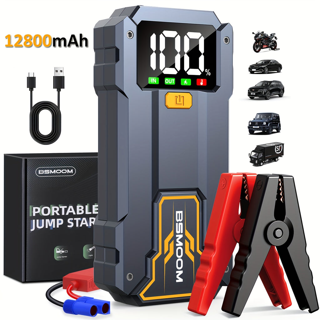 Arrancador de Coche 7000A con Linterna LED, Pantalla LCD Grande, Pack de Refuerzo de Batería de Emergencia para Coche de 12V, Jump Box, Cargador Portátil Power Bank