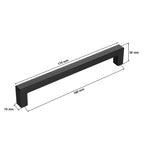 Juego de 10 Tiradores Negros Mate para Muebles, Diseño Cuadrado, Distancia de Agujeros de 128 mm, 160 mm, Modernos y Estéticos para Gabinetes y Cajones, Ideal para Cocina, Baño y Sala – Incluye Tornillos
