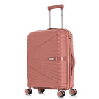 Maleta de cabina de 55x39x21.5cm (46L) de polipropileno - Candado incrustado - 20 pulgadas - RK06 Choco Azul Marino