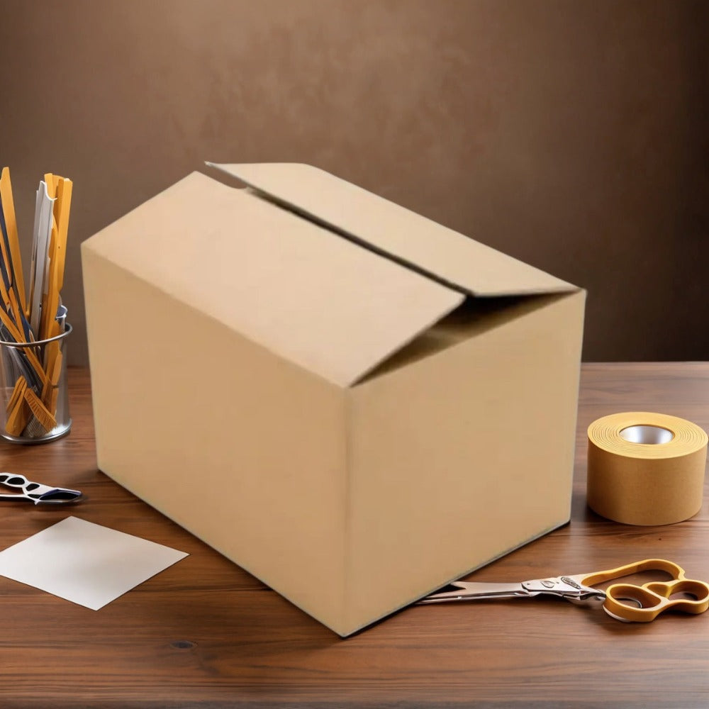 Caja de cartón marrón ondulado (Pack de 12-20 unidades) – 5 tamaños disponibles – Embalaje resistente para envíos y mudanzas – Fabricado en España