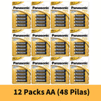 Baterías Alcalinas AA/AAA (LR6/LR03) 1.5V - 24/48piezas Baterías Panasonic Baterías de Juguetes Baterías de Control Remoto - Energía Duradera y Confiable | Para Controles Remotos, Ratones, Linternas, Relojes Despertadores | Marca Panasonic