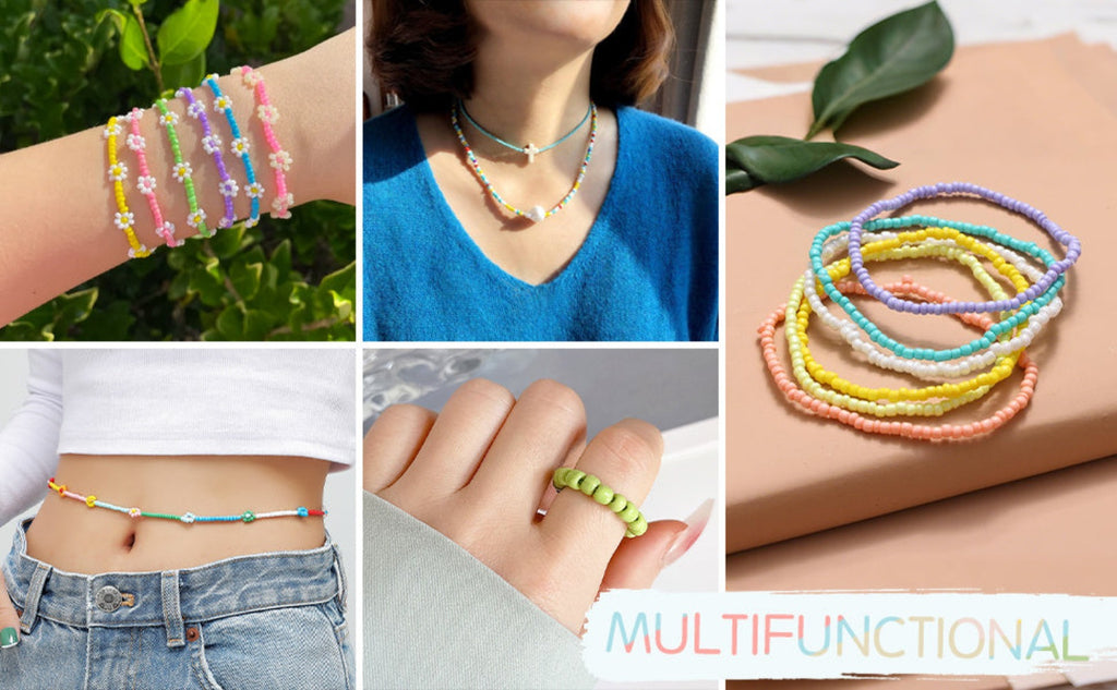 6500 piezas de cuentas de 3 mm en 24 colores | ARTREE Conjunto de cuentas de 3 mm para pulseras , incluye cuentas con letras, ideal para hacer pulseras DIY, collares, artesanías y joyas.