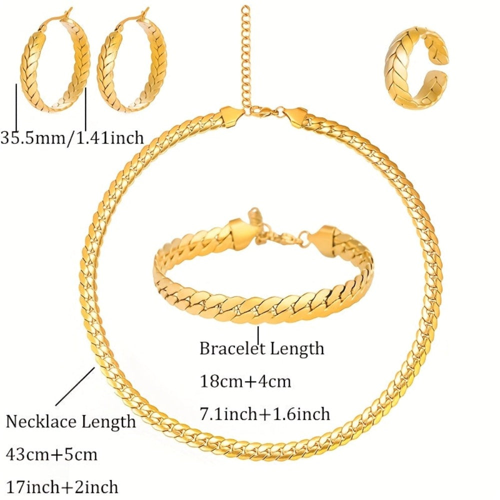 ARTPAGE, Juego de joyería de plata 925 para mujer, collar + pulsera + aretes + anillo/ Juego de 4 piezas. Peso total del producto (93.31 g), glamuroso y elegante, el regalo perfecto para mujer, ideal para el Día de San Valentín, viene con una exquisita ca