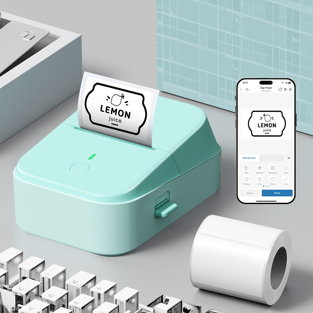 Impresora de etiquetas | Impresora de Etiquetas PM260A Portátil para Pequeñas Empresas, Oficina, Direcciones, Mini Impresora, Viene con un Rollo