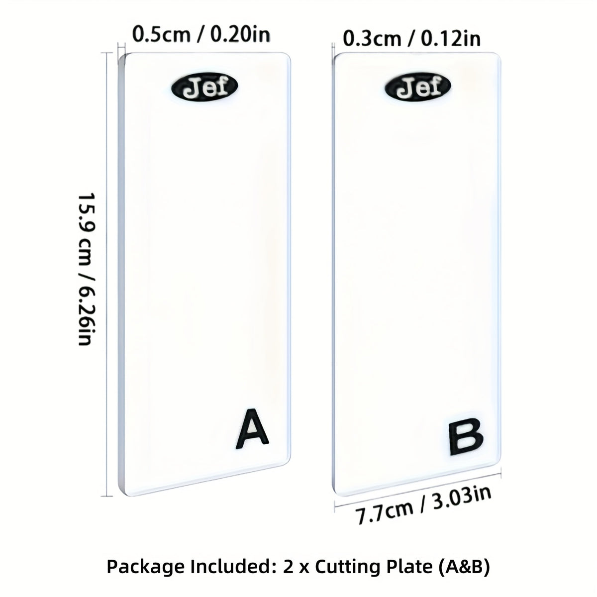 1/2 Juego de Placas Acrílicas Transparentes para Cortar A & B - Ideales para Troquelado y Repujado DIY, Compatible con Máquinas Craft Buddy Serie 838S y Similares con Ancho de Boca Abierta de 3 Pulgadas/7.7 cm - Duraderas y Fáciles de Usar