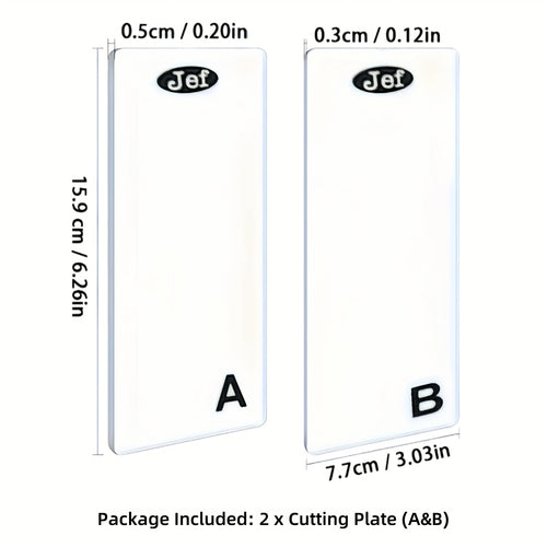 1/2 Juego de Placas Acrílicas Transparentes para Cortar A & B - Ideales para Troquelado y Repujado DIY, Compatible con Máquinas Craft Buddy Serie 838S y Similares con Ancho de Boca Abierta de 3 Pulgadas/7.7 cm - Duraderas y Fáciles de Usar