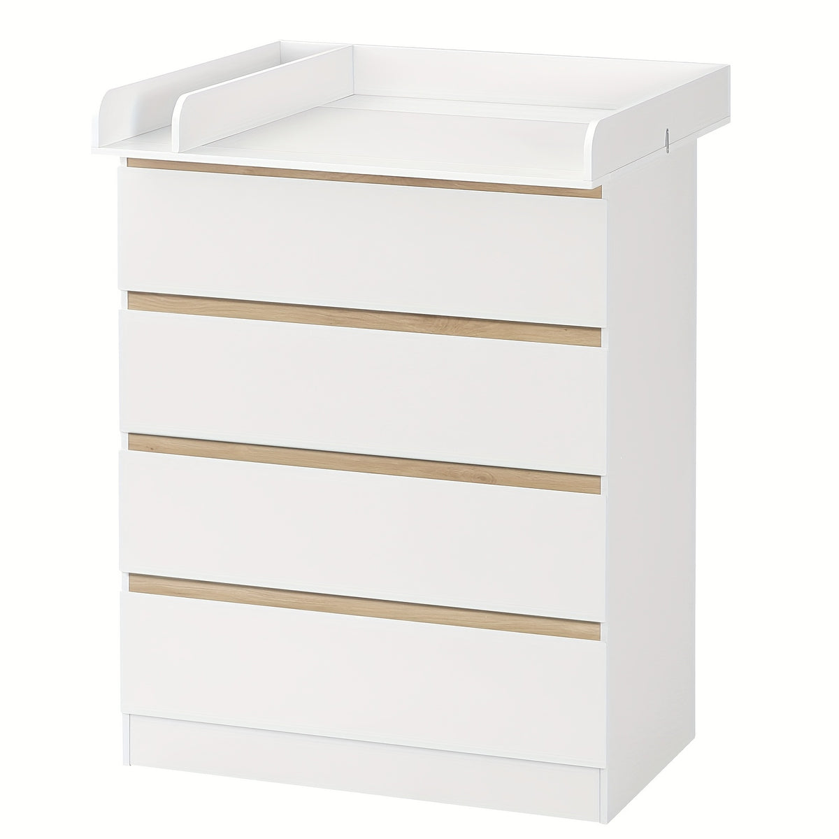 1 unidad de cajones de almacenamiento con 4 cajones grandes, puede usarse como organizador, cómoda, mueble para el hogar, con estantes extraíbles, puede ser mesa de noche, dormitorio, sala de estar, baño, blanco, 110x80x75 cm, decoración de