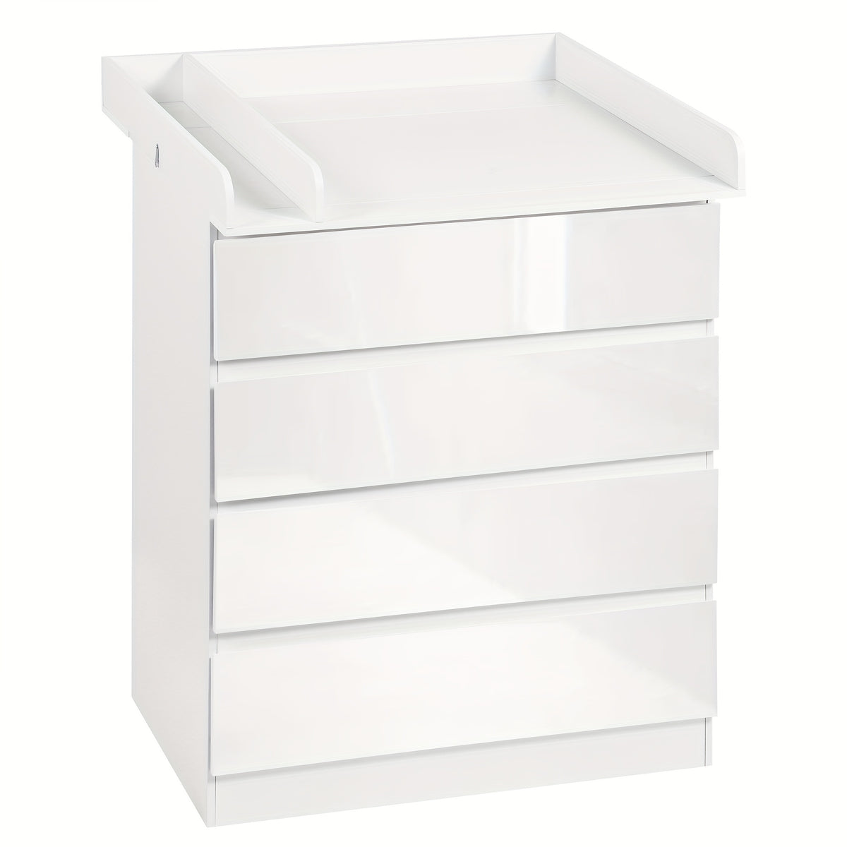 1 unidad de cajones de almacenamiento con 4 cajones grandes, puede usarse como organizador, cómoda, mueble para el hogar, con estantes extraíbles, puede ser mesa de noche, dormitorio, sala de estar, baño, blanco, 110x80x75 cm, decoración de