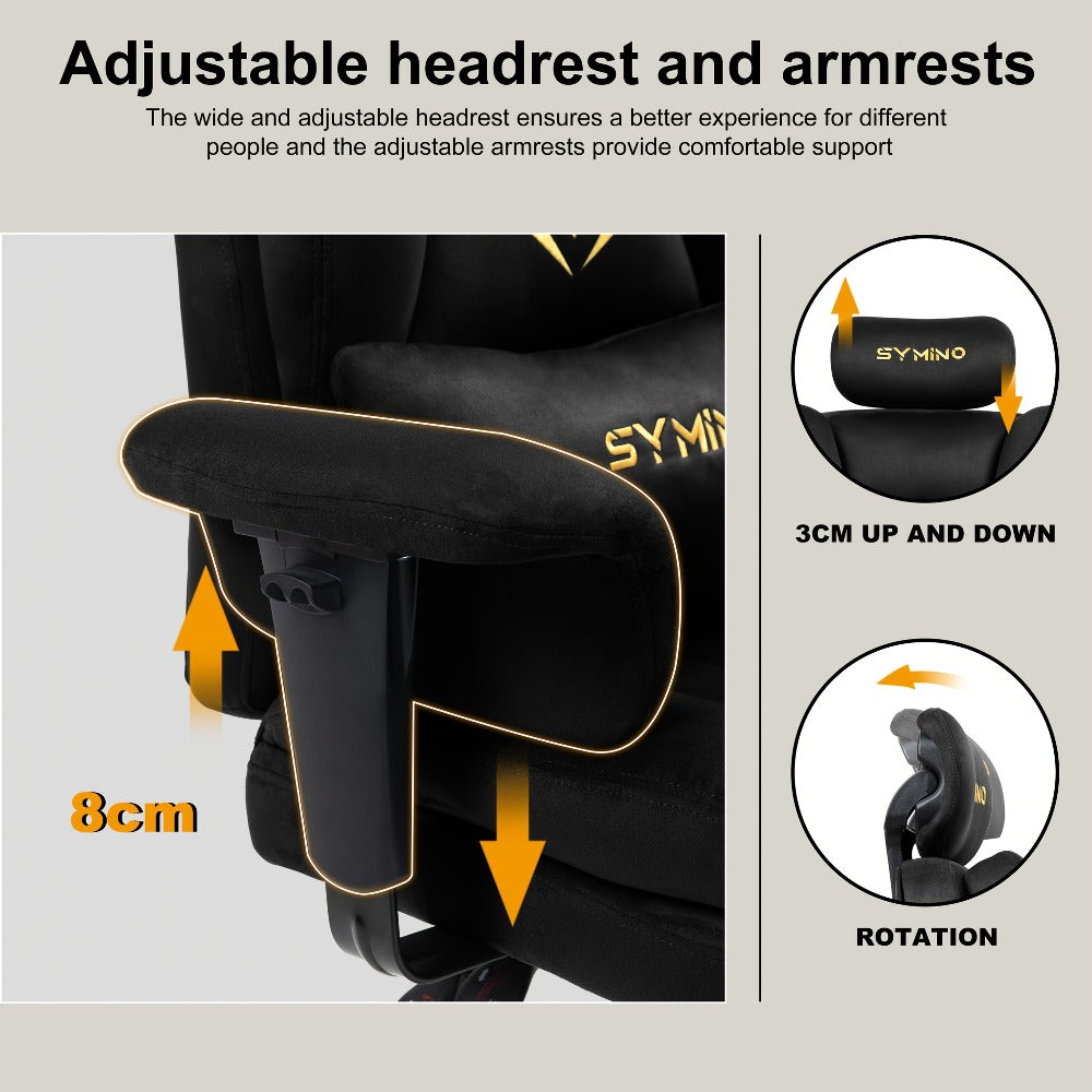 Sillón Sofá para Juegos, Silla de Gamer, Sillón Sofá Ergonómico con Piel Sintética de Pelo Largo