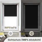Persiana Blackout Sekey sin perforaciones, fijación con abrazadera, 55 cm de ancho, persiana lateral, protección contra el calor, pantalla de privacidad y protección solar, montaje en pared, montaje en techo, persiana con abrazadera para ventanas y puerta