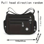 Lingzhikang Bolso Bandolera Unisex Casual - un Bolso de Hombro Espacioso con Múltiples Bolsillos y Correas Ajustables, Hecho de Forro Ligero y Duradero. La Versión Negra Presenta Detalles de Borlas