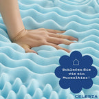 Topper de colchón de 5 cm o 7 cm, topper de colchón individual de 7 zonas con gel refrescante, para alivio de presión y mayor comodidad en el sueño, cómodo y transpirable