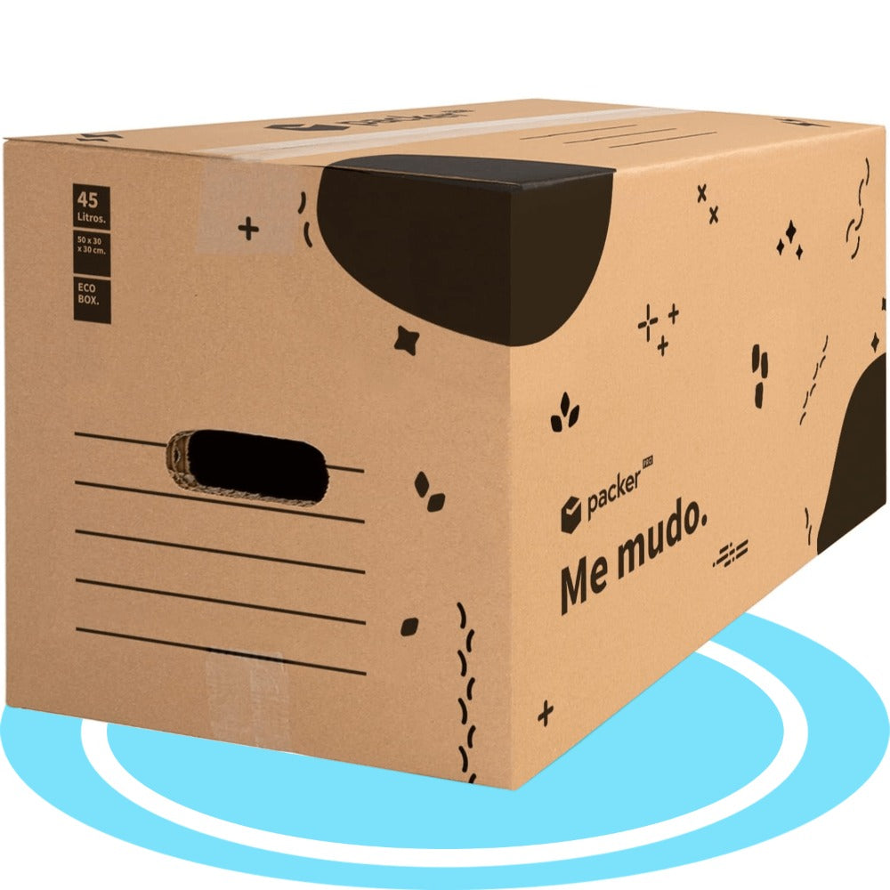 Caja Cartón para Mudanzas y Almacenaje Ultra Resistentes con Asas, Cartón Resistente de Máxima Durabilidad, Tamaño Ideal para Mudanzas y Almacenaje de Libros, Objetos y Ropa, Asas Laterales para Manejo Fácil y Seguro - packer PRO