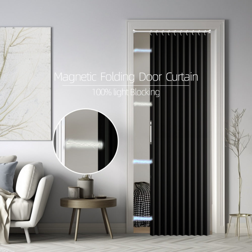 1 Cortina Magnética para Puerta, Cubierta Aislante para Puerta, Cortina Opaca para Puerta, Fácil de Instalar, Dormitorio, Sala de Estar, Cocina, División de Habitación