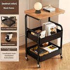 Carrito de rodillos multifuncional de tres niveles, estante de almacenamiento multifuncional de metal, estante para snacks, con rodillos portátiles, adecuado para cocina, hogar u oficina, carrito de rodillos para almacenamiento y organización de oficina,