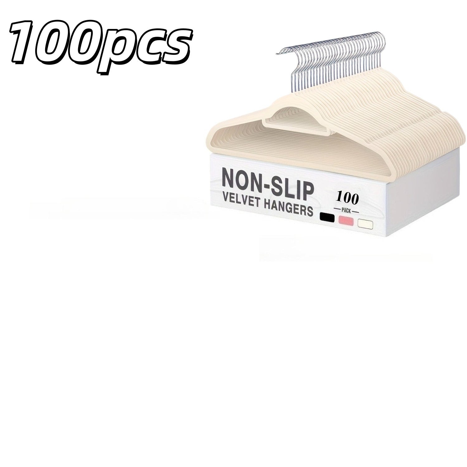 100 Perchas de Terciopelo, Perchas de Fieltro Delgadas y de Alta Calidad, Ganchos Giratorios de 360°, una Solución de Almacenamiento Elegante y Duradera para la Organización del Armario, Abrigos, Suéteres, Trajes, Perchas para Accesorios y Adiciones de Mo