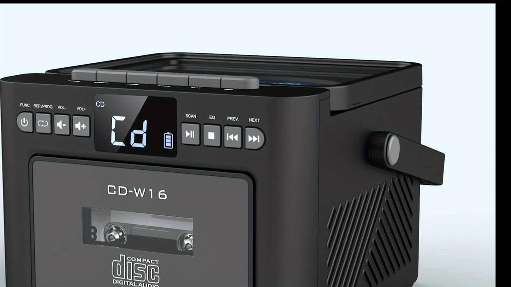 Reproductor portátil de CD y casete para música, radio y grabación