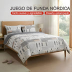 H HANSEL HOME Juego de Funda Nórdica Microfibra Transpirable – Set de Ropa de Cama con Funda de Edredón y Fundas de Almohada – Conjunto 2/3 Piezas para Dormitorio