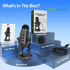 Micrófono Gaming Condensador USB Zealsound, Mic RGB Plug and Play con Reducción de Ruido, Control de Ganancia Silencio y Reverb, Jack de Monitor de 3.5 mm para PC, Teléfono, Transmisión en Vivo, Grabación de Podcast