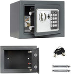 Caja Fuerte Electrónica Digital de Seguridad con Cerradura de Contraseña y Llave, Caja de Depósito de Dinero en Efectivo, Acero Resistente con 2 Llaves para Oficina, Hogar, Hotel, Montaje en Pared o Suelo