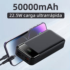 Power Bank de Alta Capacidad 50000mAh con Carga Súper Rápida, Interfases USB/Type-C/Micro, Equipado con Lámpara LED y Pantalla de Nivel de Batería. Adecuado para Cargar Rápido iPhone y Dispositivos Android. Fuente de Energía de Emergencia