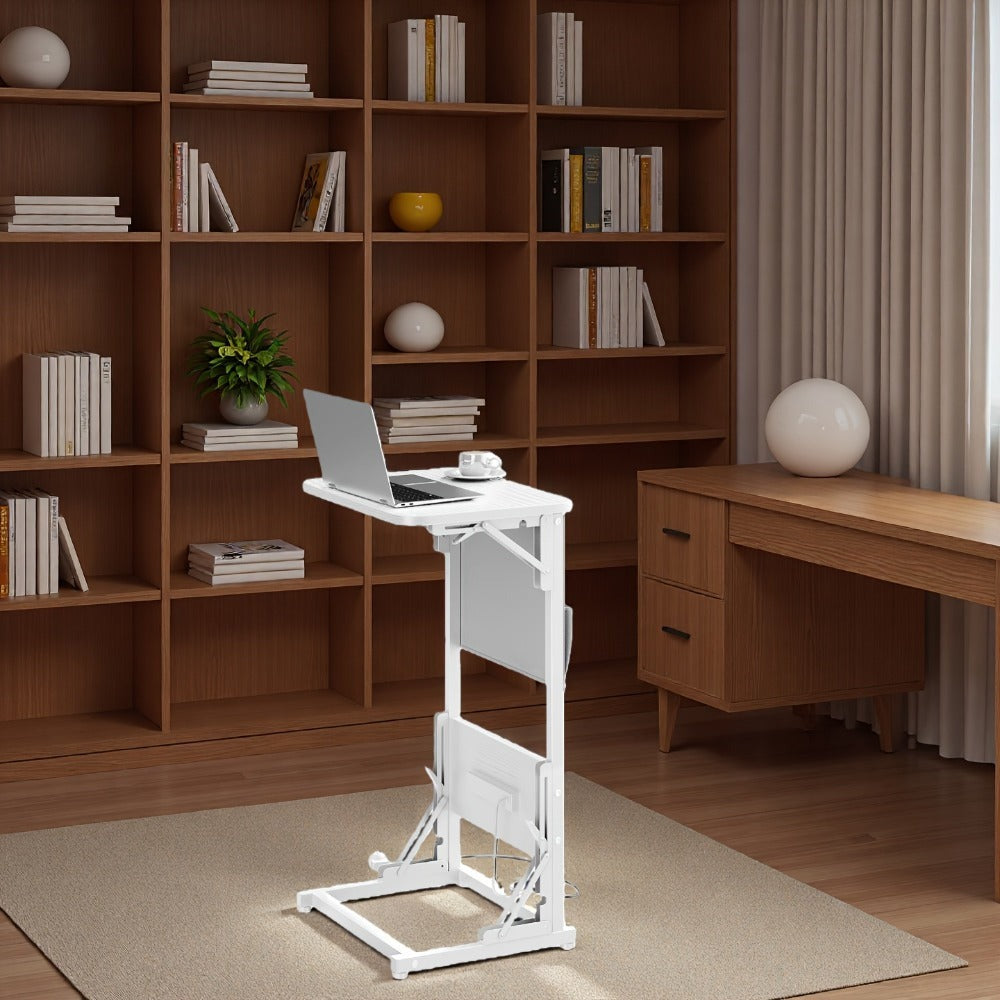 Escritorios de oficina, estaciones de trabajo para computadora con bolsa de almacenamiento, escritorio en forma de C con estación de carga, mesa plegable con 2 puertos USB y enchufes para trabajar, regalos para hombres, 4 colores disponibles