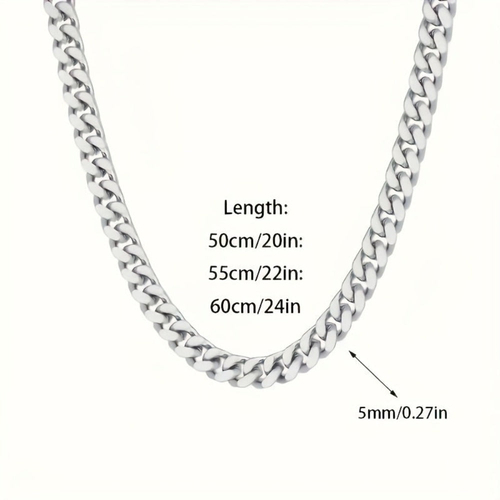 Collar de plata 925 para hombre, cadena cubana de 5 mm, accesorios de joyería estilo hip hop para fiestas, regalos para hombres, San Valentín, aniversario, cumpleaños, regalo para el Día del Padre, empaque en caja