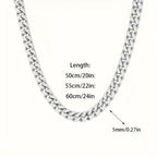 Collar de plata 925 para hombre, cadena cubana de 5 mm, accesorios de joyería estilo hip hop para fiestas, regalos para hombres, San Valentín, aniversario, cumpleaños, regalo para el Día del Padre, empaque en caja