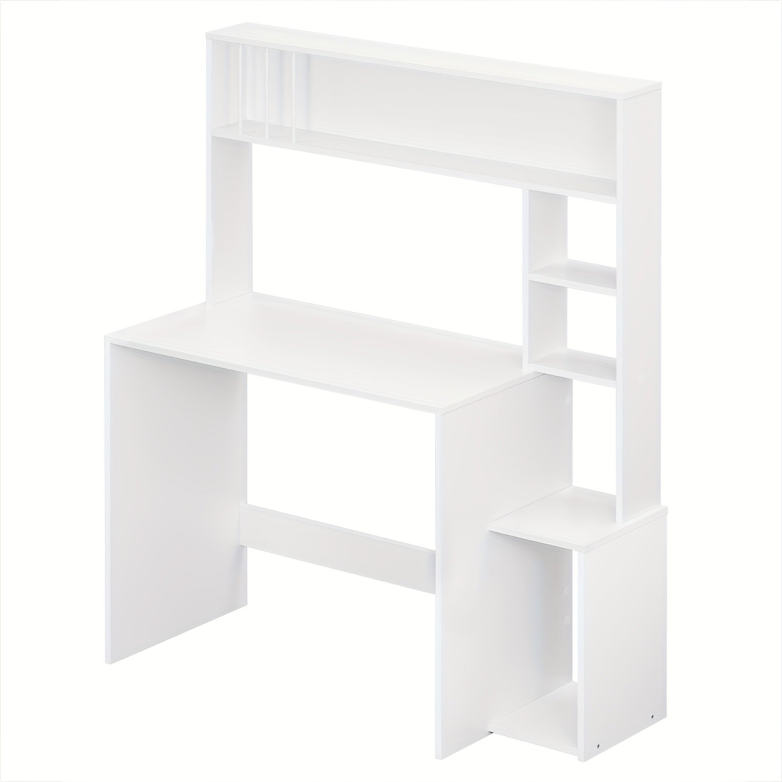 Escritorio | 1pc Escritorio de Oficina, Mesa para Computadora con Estantes, Estantería de 5 Niveles, Roble Blanco, Mesa de Juegos con Espacio de