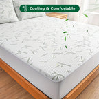 1 protector de colchón de aire 3D de bambú ultrasuave e impermeable - Sábana ajustable transpirable y refrescante, cubierta de colchón adecuada para colchones de hasta 30 cm, perfecta para dormitorios, habitaciones de invitados, residencias y apartamentos