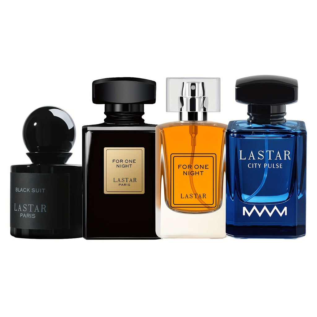 Juego de 4 botellas de perfume para hombre, fragancias de pachulí, vainilla y maderosas, colonia para hombre, perfume de larga duración, adecuado para citas, fiestas y trabajo diario, cada botella es una experiencia única, regalo exquisito para hombres