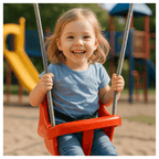 Colgacama tipo cubo para niños con cinturón de seguridad y cuerdas ajustables, asiento con respaldo alto y protección lateral, polipropileno duradero resistente a las condiciones climáticas y radiación UV, colgacama fácil de limpiar para el jardín, terraz