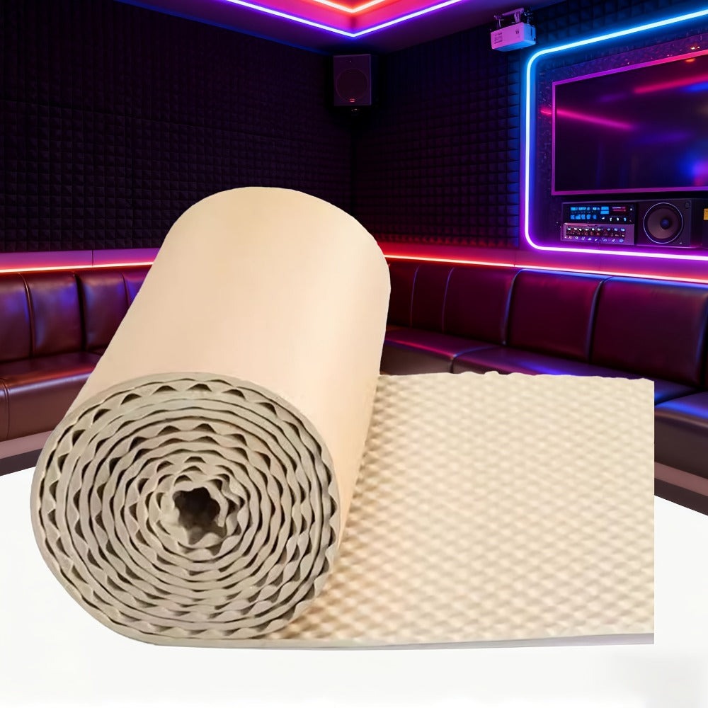 Espuma Acústica de 20 mm de Grosor, Panel de Pared Antiruido de Alta Densidad, Rollo Absorbente de Sonido, Tablero Antiruido, Material Especializado para Estudios de Grabación KTV, Aislante Acústico Autoadhesivo de Espuma Hueca