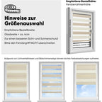 Persiana enrollable doble Sekey con fijación de abrazadera sin taladrar para ventanas, persiana enrollable doble de dos colores de 100 cm de ancho, protección solar de doble persiana enrollable, 100x130 cm, beige y marrón