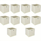 Juego de 10 Cajas de Almacenamiento Plegables de Tela con Orificio para Dedo 32 x 32 x 32 cm para Estantes Kallax o Separador de Ambientes