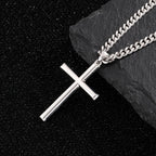 Collar con colgante de cruz de plata 925 con diseño de cadena clásica, adiciones de joyería estilo fiesta hip-hop, regalo para el Día de San Valentín, Día del Padre, incluye embalaje en caja de regalo