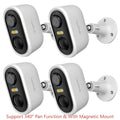 4pcs Cámara de Seguridad LaxiHub Inalámbrica para Exteriores, Resolución 1296P, Batería de 5200mAh, Almacenamiento en Nube/SD, Detección AI de Movimiento, Visión Nocturna a Color, Audio Bidireccional, Sin Tarjeta SD