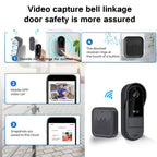 Cámara de Timbre WiFi Inalámbrica con Audio Bidireccional - Resolución HD, Timbre Visual WiFi con Cámara, Timbre Inteligente Inalámbrico Visual - Cámara de Timbre WiFi para Puerta, Visión Nocturna, Cambiador de Voz, Grabación de Fotos y Vídeos, Batería de