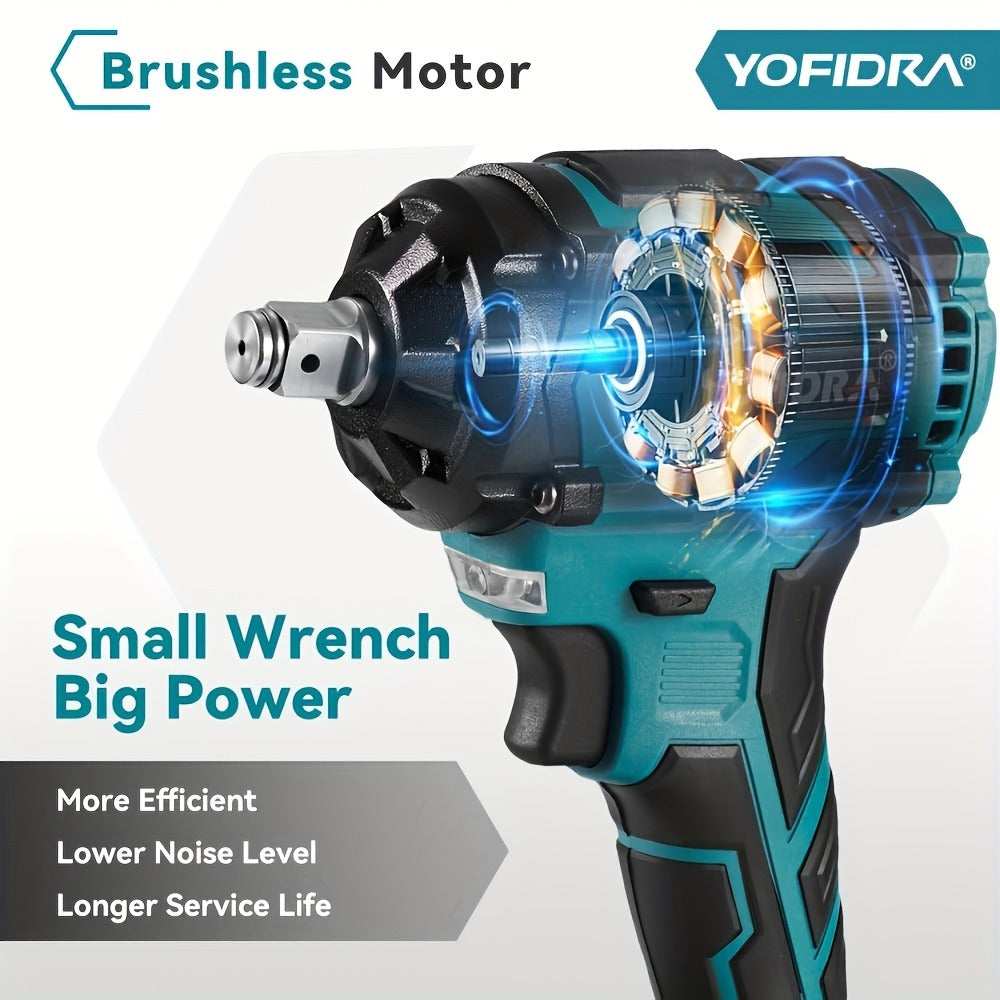 Llave de impacto inalámbrica de 1100 Nm para coche muebles y taller | diseño funcional
