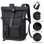 Mochila de Viaje Moderna de 20L/26L para Hombres, Mujeres, Estudiantes, Mochila Escolar Ligera con Tapa Enrollable, con Cremallera Antirrobo, Mochila Ligera para Senderismo, Viajes y Deportes al Aire Libre