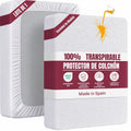 KingnetStore - Protector de colchón/Cubre colchón Ajustable, de Rizo, Transpirable. Elástico En Todo El Contorno. Variedad de Medida Disponible, Colchón hasta 30 CM Altura