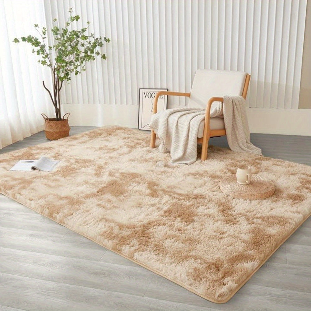 1 alfombra suave de felpa, alfombra de felpa antideslizante, alfombra suave de felpa para mesita de noche, alfombra tie-dye para sala de estar, decoración del hogar, alfombra para dormir mascotas, alfombra para dormitorio y sala de estar, decoración de la
